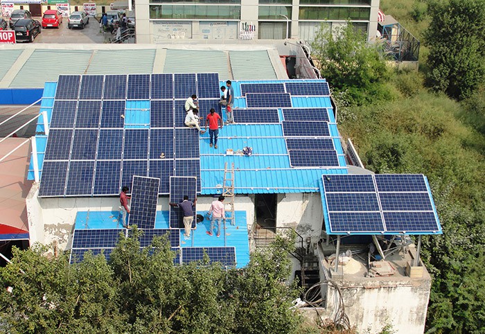 18 KW Grid Tied Solar Plant on Indian Oil Petrol Pump in Dwarka, Delhi